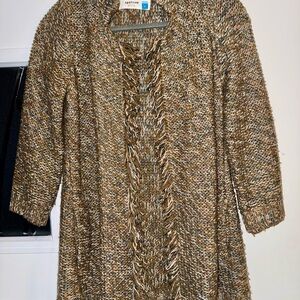 Sparrow by Anthropologie Brown and Cream Knit Sweater Cardigan